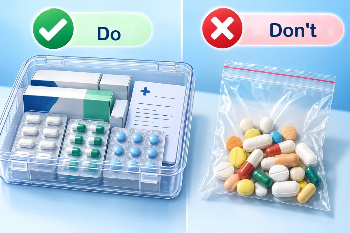 Sending medicine to the USA the right way: keep the original box, label and prescription