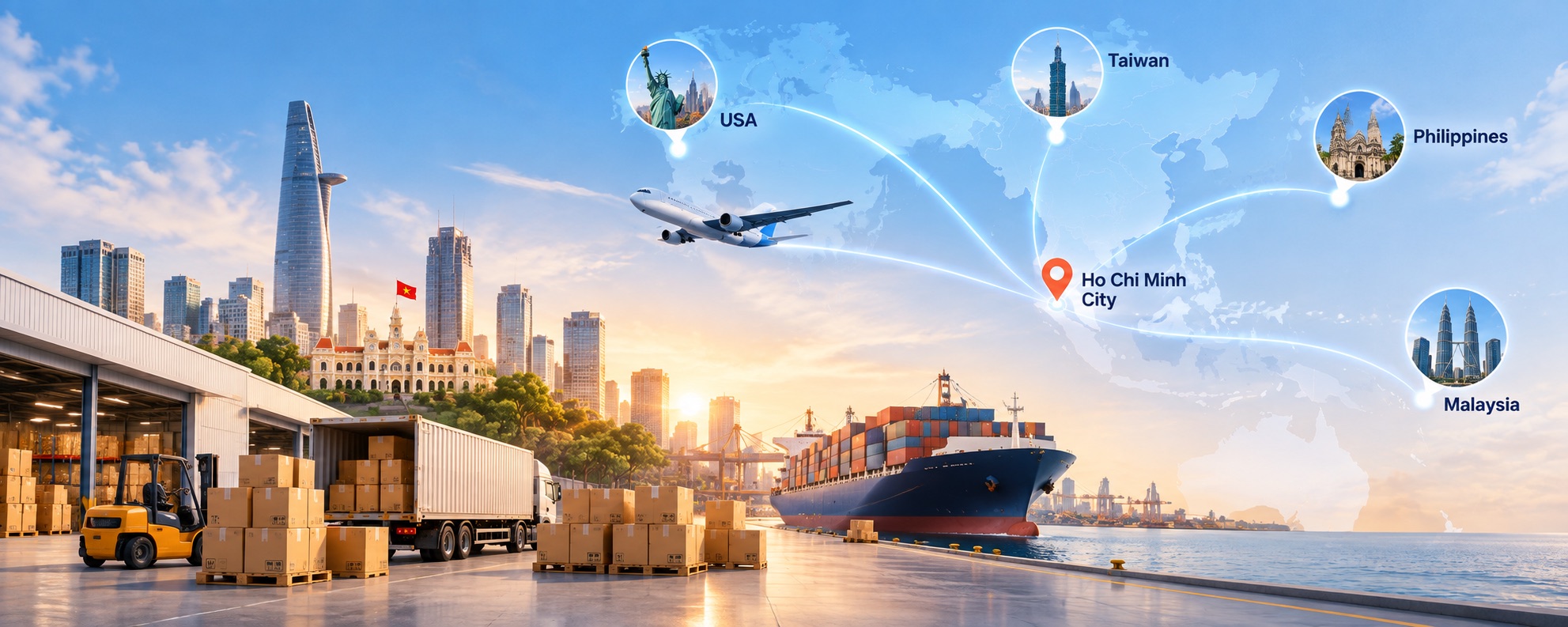 UCargo vận chuyển hàng từ TP.HCM đi Mỹ, Đài Loan, Philippines và Malaysia